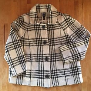 Gap Cropped Sleeve Houndstooth Jacket